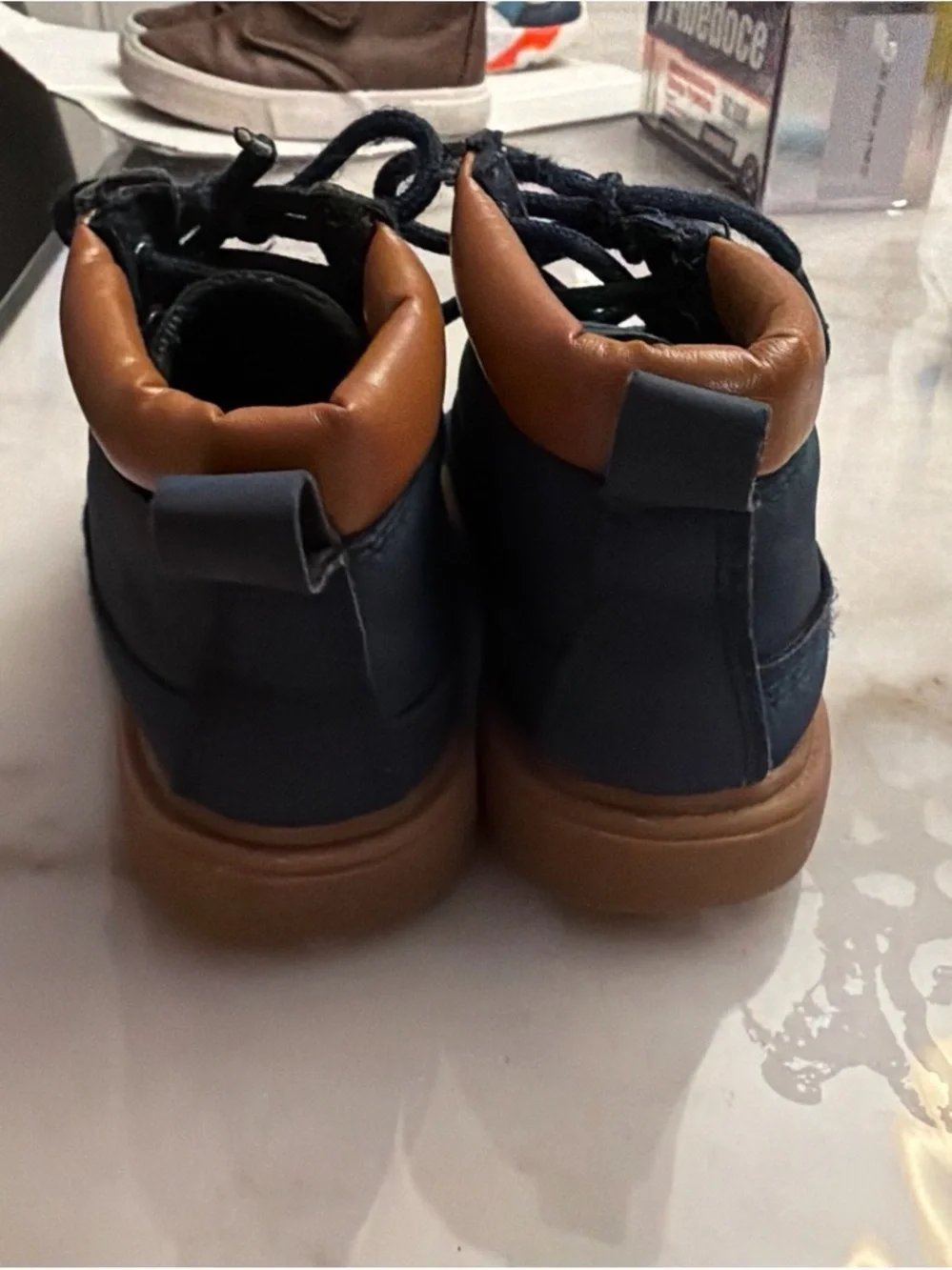 Men's Black and Brown High-Top Casual Sneakers